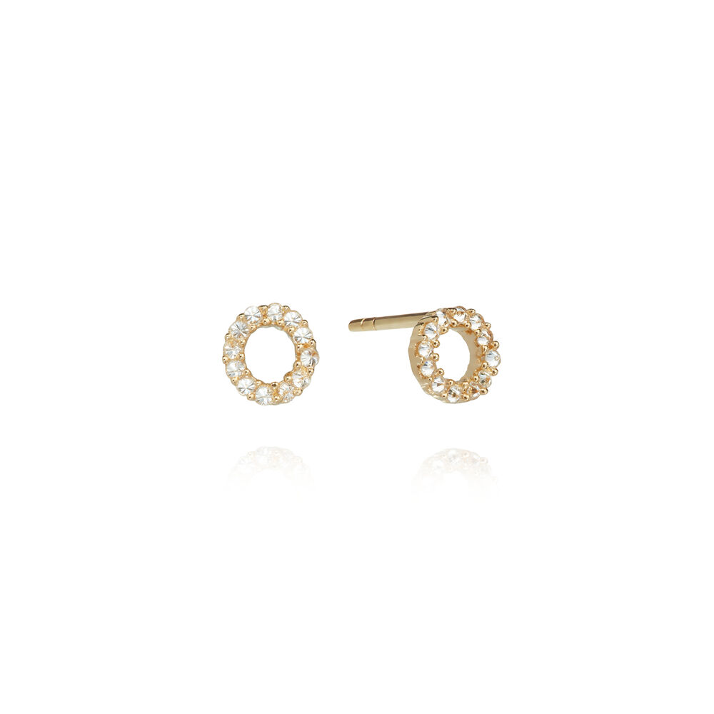 A pair of 18ct Gold Diamond Initial O Stud Earrings | Annoushka jewelley